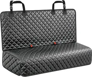 URPOWER PU Leather Dog Car Seat Cover for Back Seat, Waterproof Non-Slip Bench Seat Protector for Dogs, Easy-Clean Scratch-Resistant Pet Seat Cover for Compact Cars Small SUVs