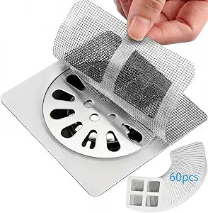 Disposable Hair Catcher Shower Drain Cover Bathroom Strainer Stickers Dog Hair Catcher Cover for Showers bathtubs, mesh Filter Sink Strainer Stickers