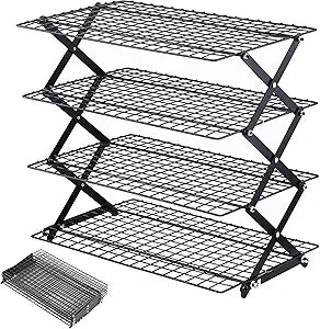 Pleafind 2/3/4-Tier Collapsible Cooling Rack - 3 Setting Design, Adjustable  Stackable Baking Rack, 5 Modes Cooling Racks for Cooking and Baking, Roasting  Grilling Gifts for Picnic Party