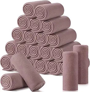 Shimeyao 24 Packs Fleece Throw Blanket Soft Warm Lightweight Fleece Blanket Cozy Throw Bulk for Bed Couch Sofa Home Office Wedding Gifts Suitable for Seasons, 50 x 60 Inches(Gray Pink)
