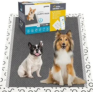 ZOMISIA Charcoal Puppy Pee Pads for Dogs Extra Large, 28"x34" 50 Counts + 1 Extra Health Monitoring Pad - XL Dog Potty Training Pads Disposable, Odor-Control, Super Absorbent & Leak-Proof