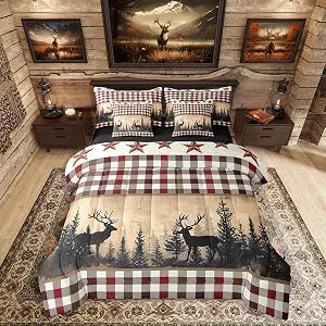 Erosebridal Rustic Forest Deer 7 Piece Bedding Set Full