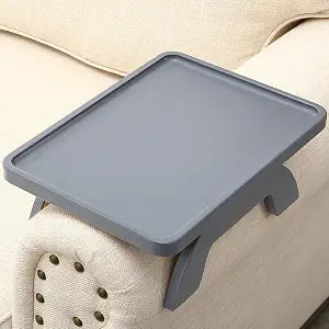 SINWANT Couch Arm Table,Sofa Arm Clip on Tray Tables,Bamboo Couch Armrest Table Suitable for Home Drinks/Eat/Fruit, Snack Chair Tray for Drink Eating