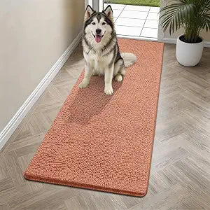 Bcoimo Super Absorbent Dog Door Mat, 60"*24" Anti Slip Mat for Muddy Paws, Pet Rugs for Dirty Paws Washable that Absorbs Moisture and Dirt, for Dog Cage and Pet Resting Carpet