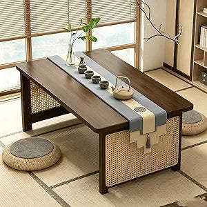 Folding Coffee Table, Foldable Japanese Floor Table No Assembly, Low Coffee Table for Sitting On The Floor, Small Coffee Tables for Living Room Meditation Tea Room Tatami Dining