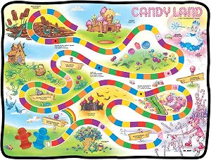 Candy Land Blanket | Candy Land Game Board | Oversized Candy Land Game Board | Giant Candy Land Floor Board Game | Candyland Decorations | Candyland Backdrop | 45" X 60" | Officially Licensed
