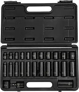 SUNEX TOOLS 3325 3/8-Inch Drive SAE Master Impact Socket Set., Standard/Deep, 6-Point, Cr-Mo, 5/16-Inch - 1-Inch, 25-Piece