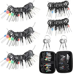 Terminal Pin Removal Tool Kit 82 Pcs Depinning Electrical Connector Pin Extractor Tool Set Wire Terminal Release for Automotive Car Household Devices - Black