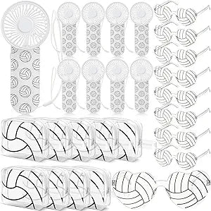 Woanger 27 Pcs Volleyball Gifts Sets 9 Portable Mini Handheld Fans Bulk 9 Makeup Bags 9 Glasses Sport Party Favors Team Gifts for Women Girls Games Birthday, Battery Not Include