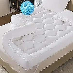 ELNIDO QUEEN 5 Inch Memory Foam Mattress Topper Queen Size, Breathable Gel Memory Foam Bed Topper, 2000 GSM Fill, Soft Fluffy Supportive Pillow Top Mattress Pad for Back Pain Relief, 80x60x5 Inch