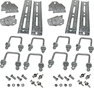 A.A 10" Galvanized Swivel Top Bunk Bracket Kit with Hardware for Boat Trailer, fits 3x3 Cross Members, Heavy Duty