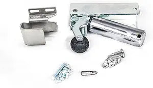 Kason 1092 Polished Chrome Hydraulic Door Closer, Flush to 3/4" Hook, and Hardware KIT