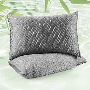 WOLKI King Size Pillows Set of 2 Shredded Memory Foam Pillows 2 Pack, Adjustable Cooling Pillow for Side Sleepers, Back, Stomach, Hot Sleepers (20x36), Gray