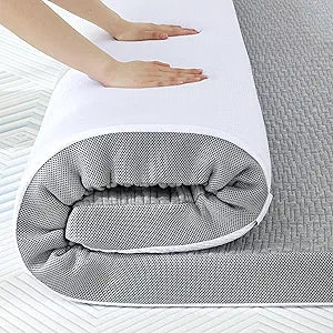 SINWEEK 2 Inch Mattress Topper Twin Size, Soft Memory Foam for Back Pain Relief, Breathable Bed Topper with Grey Cover, CertiPUR-US Certified