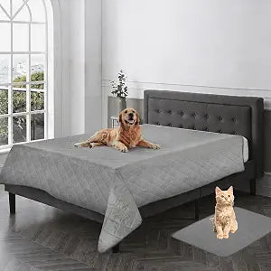 2 Pack Dog Bed/Sofa Cover & Pet Mat, Grey, XL | 100% Waterproof, Non-Slip Bottom, 3-Layer Premium Fabric, Furniture Protector
