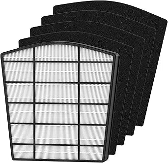 HP800 HEPA Filter Replacement Set Compatible with Hunter HP800 Multi Room Large Console Air Cleaner Purifier, Part Number H-HF800-VP H-PF800, 1 HEPA Filter and 4 Carbon Pre-Filter