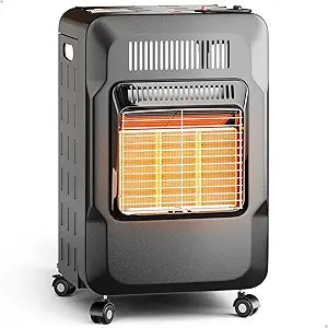 WELLUCK Propane Heater Indoor Outdoor With ODS & Tip-over Protection 6000 to 18000 BTU 3 Modes Portable Cabinet Heater for Garages Patio Camping Workshops Construction