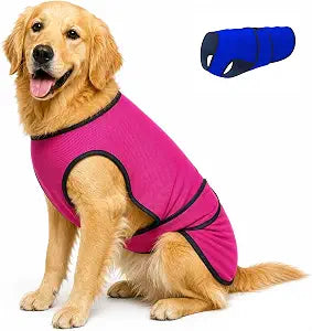 Dog Cooling Vest, Lightweight Cooling Shirt, Rose Pink, L | Soft breathable microfibre, evaporative cooling, UV protection, flexible fit, gentle lightweight comfort