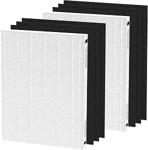 2 Packs Replacement Filter for Aeramax 290 300 DX95 and HF-300 AP-300PH Air Cleaner Purifier, Part# 9287201, 2 Main Filters + 6 Activated Carbon Pre-filters