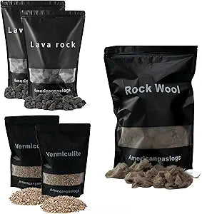 Rock Wool+Lave Rock+Vermiculite for Gas logs (for 30-36 Inch Fireplace)