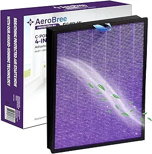 200S-P Replacement Filter, Compatible with LEVOIT Vital 200S-P Air Purifier, 4-in-1 H13 True HEPA High-Efficiency Activated Carbon, Purple, 1-Pack| C-POLARΓ Tech for Advanced Air Cleaning