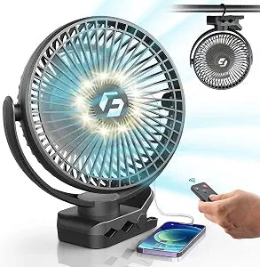 8" Clip on Fan, 20000mAh Rechargeable Fan Battery Portable, Strong Airflow