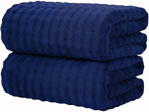 KBY Bath Towels Set of 2, Extra Large Bath Sheets 40X80 Inches,Quick Dry, Ultra SoftDurable & Super Absorbent Oversized Bathroom Towel Sets for Adults, Gym, Spa, Pool & Hotel (Navy Blue)