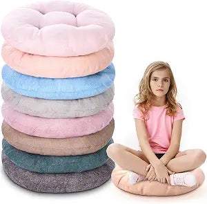 Fumete 8 Pcs 16 Inch Floor Cushions Pillow for Kids Bulk Classroom Round Flexible Seating Floor Cushions for Students Home Daycare School Reading Corner Yoga Meditation Picnic (Cloudy Pastel)