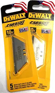 DeWalt Carbide Edge Utility Knife Blade - Last 10x Longer (10-Pack)