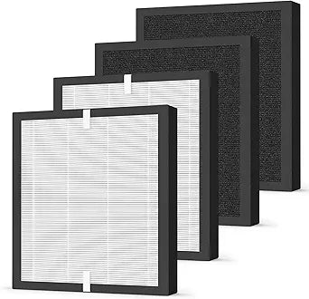 4 Packs Air Purifier Replacement Filter, Compatible with TPLMB/YARIKI P280 and AIUZLK P260 Air Purifier Filter, H13 HEPA Premium Filter Activated Carbon Filter 3-Stage Filtration