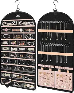 MATEIN Hanging Jewelry Organizer with Removable Zipper Jewelry Pouches