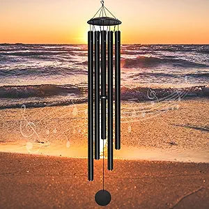 65" Extra Large Wind Chimes for Outside Deep Tone,Big WindChimes for Outdoor Porch Garden Patio Balcony Decor, Deep Tone Wind Chimes (Black)