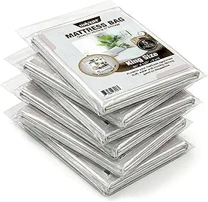 King Waterproof Mattress Protector Bag for Moving and Storage - Heavy Duty 2 Mil (90" x 100") - Made in USA - Bed Plastic Protector Cover 5 (5, King)