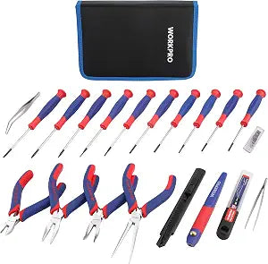WORKPRO 33PCS Precision Repair Tool Kit, Screwdriver, Pliers Set with Pouch