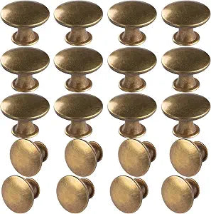 6 Pack Antique Brass Kitchen Cabinet Knobs Round Drawer Pulls
