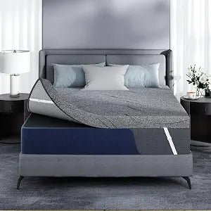 4 Inch Firm Mattress Topper Full, Cooling Gel Memory Foam Mattress Topper for Back Pain Relief, High Density Ventilated Bed Topper with Breathable Cover & Non-Slip Straps, CertiPUR-US