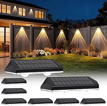 AUDLES Solar Fence Lights Outdoor, 3 Modes Warm/Neutral/Cool White Fence Lights Solar Powered for Outside, IP65 Waterproof, 60 Lumens Solar Light for Step, Pathway, Garden, Deck, Stairs - 8 Pack
