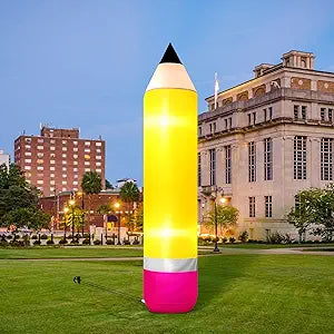 Shappy 6ft Inflatable Pencil Graduation Welcome Back to School Outdoor Decorations LED Blow up Pencil Inflatable Large for Preschool Kindergarten School Yard Garden Decor Outdoor Photo Props