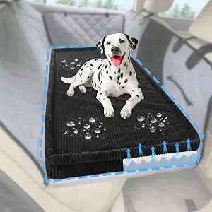 Dog Car Bed, Non-Slip Backseat Extender Pet Mat, Removable Washable Dog Bed for SUVs, Sedans & Trucks, Anti-Slip Travel Bed for Dogs, Easy Clean & Scratch-Proof & Comfort (Medium (50"L24.6"W2"H))