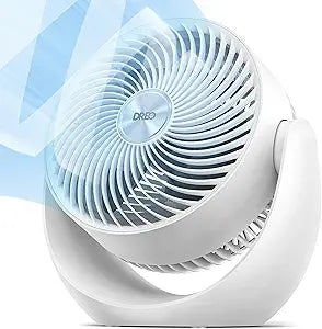 DREO Fan for Bedroom, Table Air Circulator for Whole Room, 11 Inch, 60ft Strong Airflow, 120 adjustable tilt, 20db Low Noise, Quiet, 3 Speeds, Desk Fan for Home,Office, Kitchen