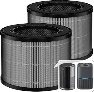 2-Pack DR-HAP002 Replacement Filter Compatible with Dreo Macro Pro, Macro Pro S DR-HAP002 and Toshiba CAF-Z40US/CAF-Z45US Air Purifiers, 3-in-1 Design Filters