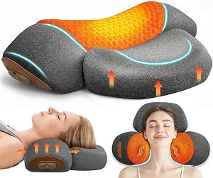 3-In-1 Neck Massager Pillow With Heat,Neck Pillow Massager For Pain Relief Deep Tissue,Thera Pillow Traction Massager,Neck Hump Corrector Massager Pillows For Neck,Ergonomic Neck Pillow For Sleeping