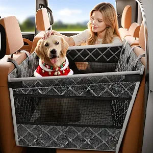 Doglike Dog Car Seat Cover for Back Seat [ Military-Grade Reinforced Protection], 500LB Ultra-Support Carseat Hard Bottom, Waterproof Pet Carseat Dog Hammock for Cars/SUV/Truck XL Size