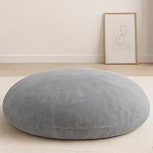Codi Large Meditation Cushions  Round Floor Pillows for Adults with Removable Washable Cover, Soft and Supportive Floor Cushion for Yoga, Seating and Dog Bed, 32 inch - Grey