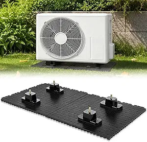 6 Pcs 2 in 1 Anti Mini Split Pad Condenser Pad with 4 Pcs Stand Vibration 36" x 24" Ac with 1.57" h Stand Moisture-Proof Plastic for Ac Heat Pump System Condenser Units Heat Pump