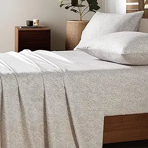 HYPREST Boho Sheets, King Sheets Deep Pocket up to 18 Inch, Soft Shabby Chic Bed Sheets Patterned