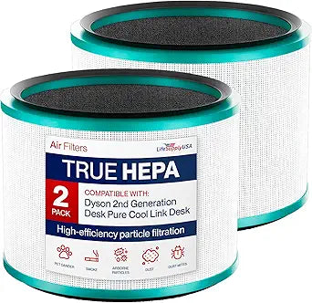 HP01 HP02 HEPA Filter Replacement Compatible with Dyson DP01 DP02 Desk Purifiers Part# 968125-03, Fit for Dyson Pure Hot Cool Link Air Purifier Filter by LifeSupplyUSA (2-Pack)