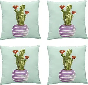 Art Leon Outdoor Pillow Covers Set of 4,18x18 Inch Waterproof Polyester Bohemian Pattern Decorative Cushion Case for Patio Furniture Decorative Square Throw Pillow Cases for Patio Furniture Sofa Chair