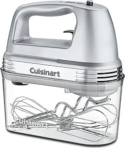 Cuisinart Power Advantage Plus 9-Speed Hand Mixer, 220W Motor, Electric Mixer with Dishwasher-Safe Beaters, Storage Case, HM-90BCS, Brushed Chrome