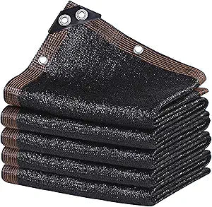 winemana Black Shade Cloth 30x30 FT 90% Sun Shade Mesh Tarp for Greenhouse, Garden, Patio, Dog Kennel, Chicken Coop, and Outdoor Protection, Plants Cover Shade Netting with 2 Reinforced Grommets